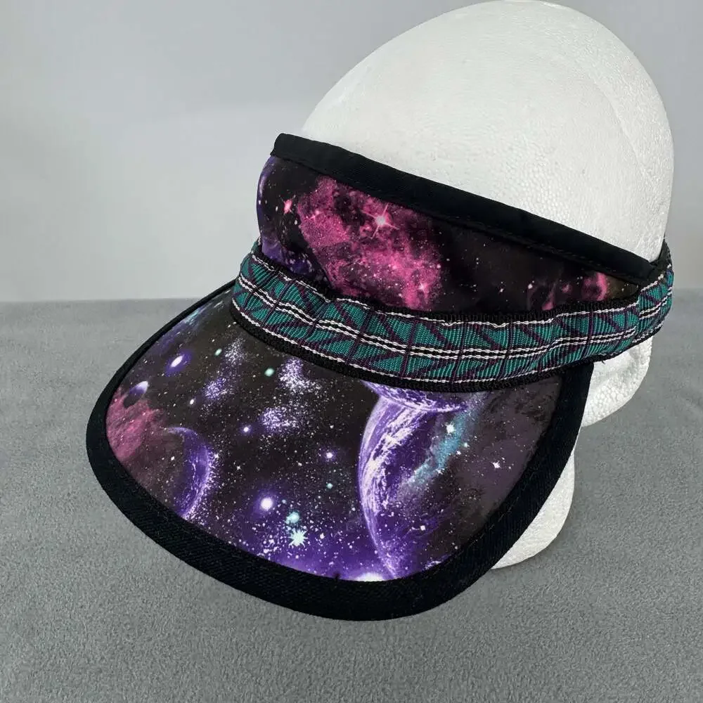KAVU Strapvisor Galaxy Space Visor Hat Purple Adjustable Outdoor USA Made OS